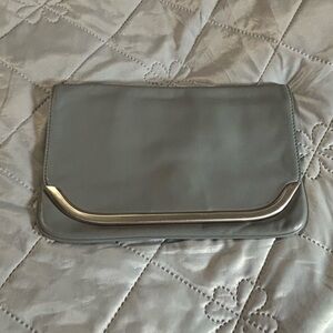 Banana Republic Elegant Gray Clutch with Silver Accent
